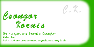 csongor kornis business card